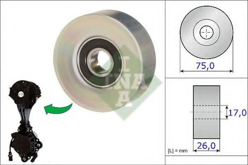 Rola ghidare/conducere, curea transmisie PEUGEOT 308 (4A, 4C) (2007 - 2016) INA 532 0676 10 piesa NO...