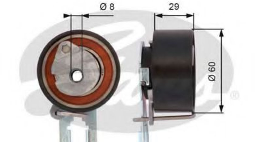 Rola intinzator,curea distributie CITROEN C4 I (LC) (2004 - 2011) GATES T43158 piesa NOUA