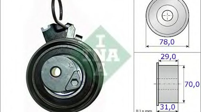 Rola intinzator,curea distributie HYUNDAI TUCSON (JM) (2004 - 2010) INA 531 0532 10 piesa NOUA