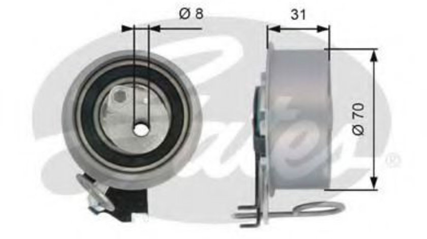 Rola intinzator,curea distributie HYUNDAI TUCSON (JM) (2004 - 2010) GATES T43135 piesa NOUA