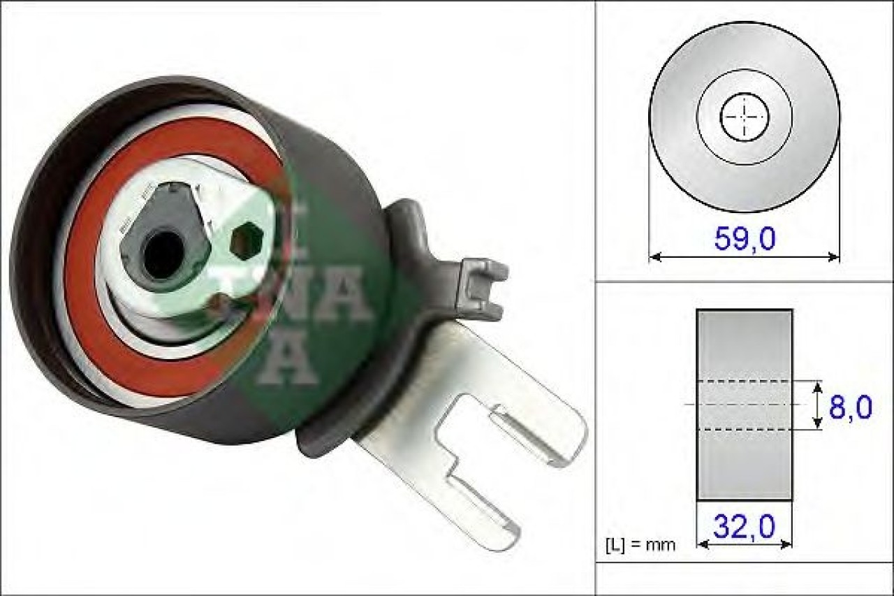 Rola intinzator,curea distributie VOLVO S80 I (TS, XY) (1998 - 2006) INA 531 0859 10 piesa NOUA