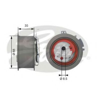 Rola intinzator,curea distributie VW PASSAT (3C2) (2005 - 2010) GATES T43151 piesa NOUA