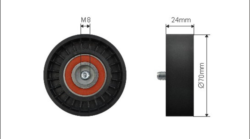 Rola intinzator,curea transmisie (500231 CAFFARO) CHRYSLER,DODGE,JEEP,MITSUBISHI