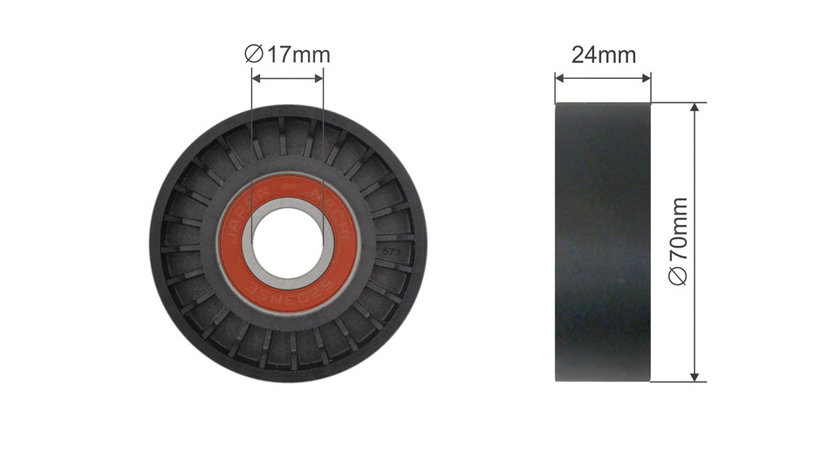 ROLA INTINZATOR CUREA TRANSMISIE, AUDI A4 1.9 tdi 2003-,2.0TDI 2005-,SKODA OCTAVIA 1.9 tdi 2004-,2.0TDI 2005-,VW GOLF V 1.9 tdi 2003-,2.0TDI 2004-