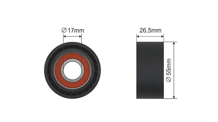 ROLA INTINZATOR CUREA TRANSMISIE, CITROEN BERLINGO, BERLINGO MULTISPACE, BERLINGO/MINIVAN, C1 II, C3 II, C3 III, C3 PICASSO, C4 CACTUS, C4 GRAND PICASSO II 1.0/1.2/1.2LPG 03.12-