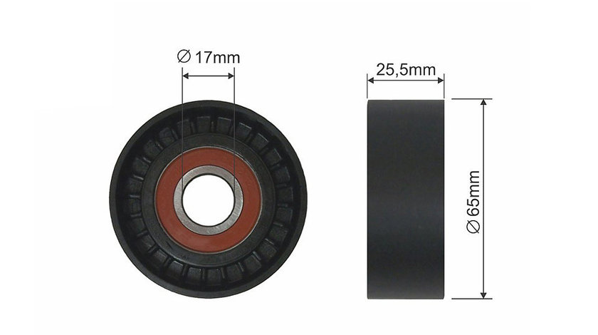 ROLA INTINZATOR CUREA TRANSMISIE, CITROEN BERLINGO, C1, C2, C3 I, C3 II, C3 PICASSO, C3 PLURIEL, C4, C4 GRAND PICASSO I, C4 I, C4 II, C4 PICASSO I, C5 III, DS3, DS4, DS5 1.4D/1.6 d 10.01-