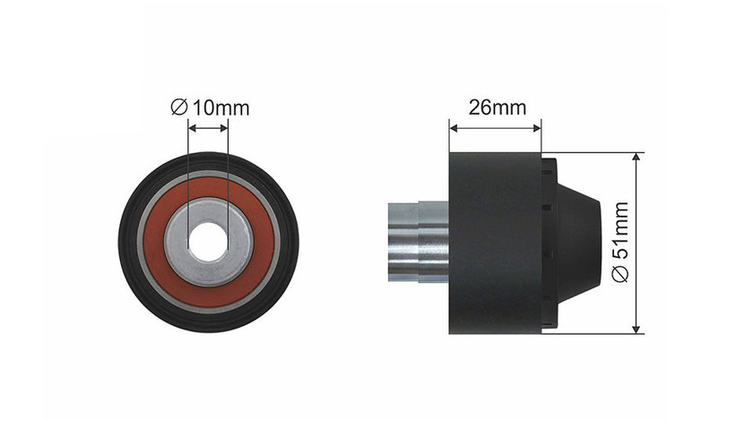 ROLA INTINZATOR CUREA TRANSMISIE, CITROEN BERLINGO, XSARA, XSARA PICASSO, FORD FIESTA V, FUSION, MAZDA 2, PEUGEOT 206, 206 SW 1.4D/1.6 d 09.01-