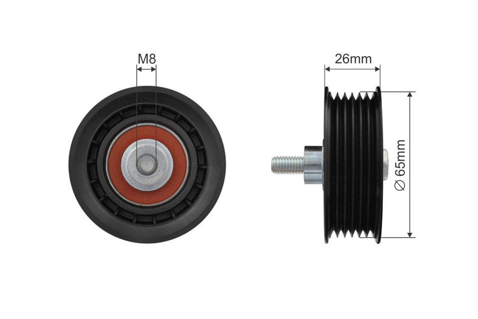 ROLA INTINZATOR CUREA TRANSMISIE, CITROEN JUMPER; FIAT DUCATO, FORD TOURNEO CUSTOM, TRANSIT, TRANSIT CUSTOM, TRANSIT TOURNEO, PEUGEOT BOXER 2.2D 04.06-