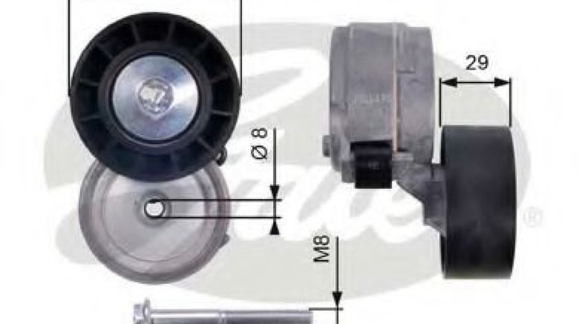 Rola intinzator,curea transmisie FIAT BRAVO I (182) (1995 - 2001) GATES T38364 piesa NOUA