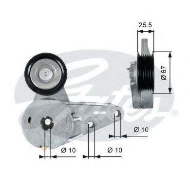 Rola intinzator,curea transmisie FORD C-MAX II Van (2010 - 2016) GATES T39266 piesa NOUA