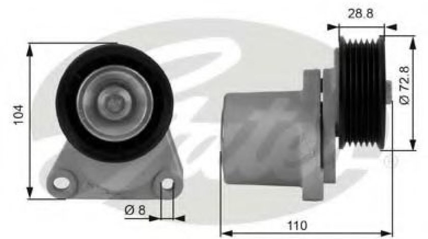 Rola intinzator,curea transmisie FORD TRANSIT platou / sasiu (2006 - 2014) GATES T38204 piesa NOUA