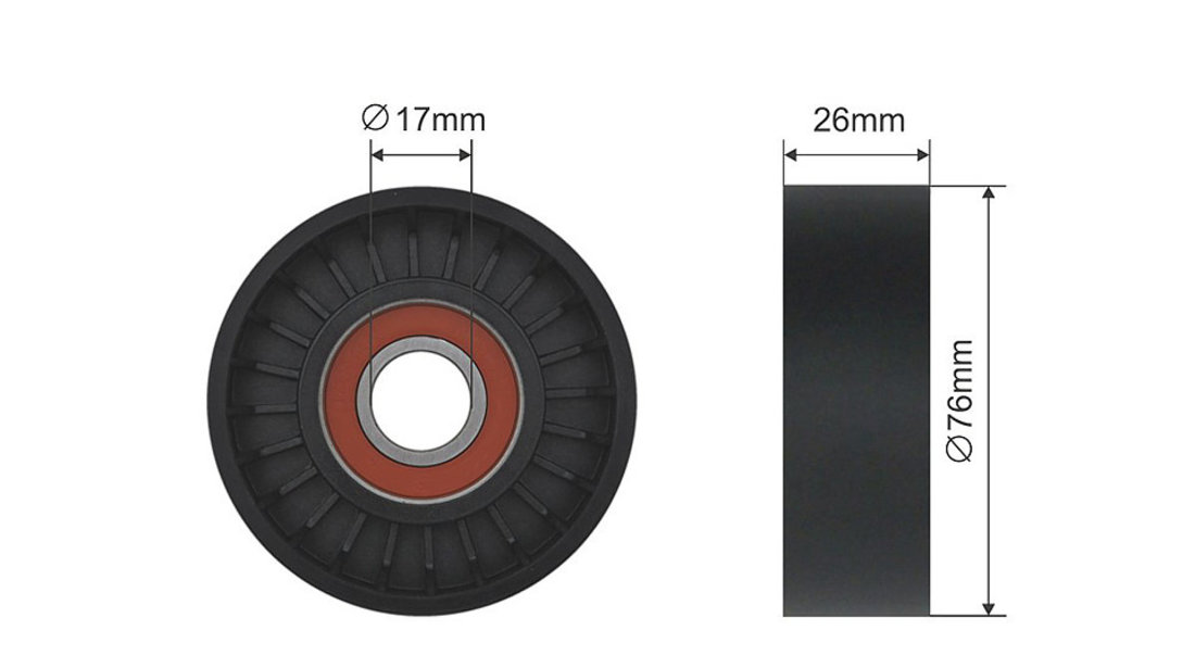 ROLA INTINZATOR CUREA TRANSMISIE, MERCEDES C (CL203), C T-MODEL (S203), C T-MODEL (S204), C (W203), C (W204), CLC (CL203), CLK (A209), CLK (C209), CLS (C219), E (A207), E (C207) 2.5-5.5 06.04-