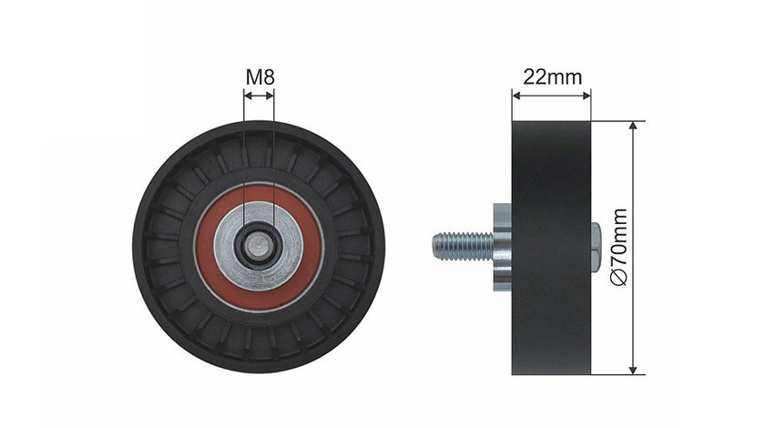 ROLA INTINZATOR CUREA TRANSMISIE, MULTICAR FUMO, CITROEN JUMPER, FIAT DUCATO, IVECO DAILY III, DAILY IV, DAILY V, MASSIF, PEUGEOT BOXER 2.8D/3.0CNG/3.0 d 01.99-