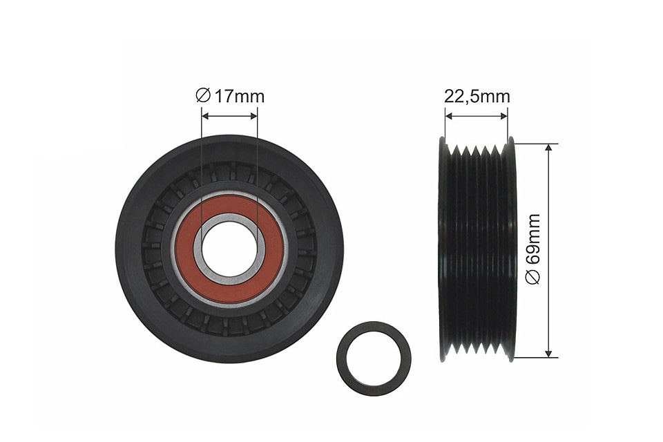 ROLA INTINZATOR CUREA TRANSMISIE, OPEL SIGNUM 3.0CDTI 2003-,VECTRA C 3.0CDTI 2003-,SAAB 9-5 3.0TID 2001-