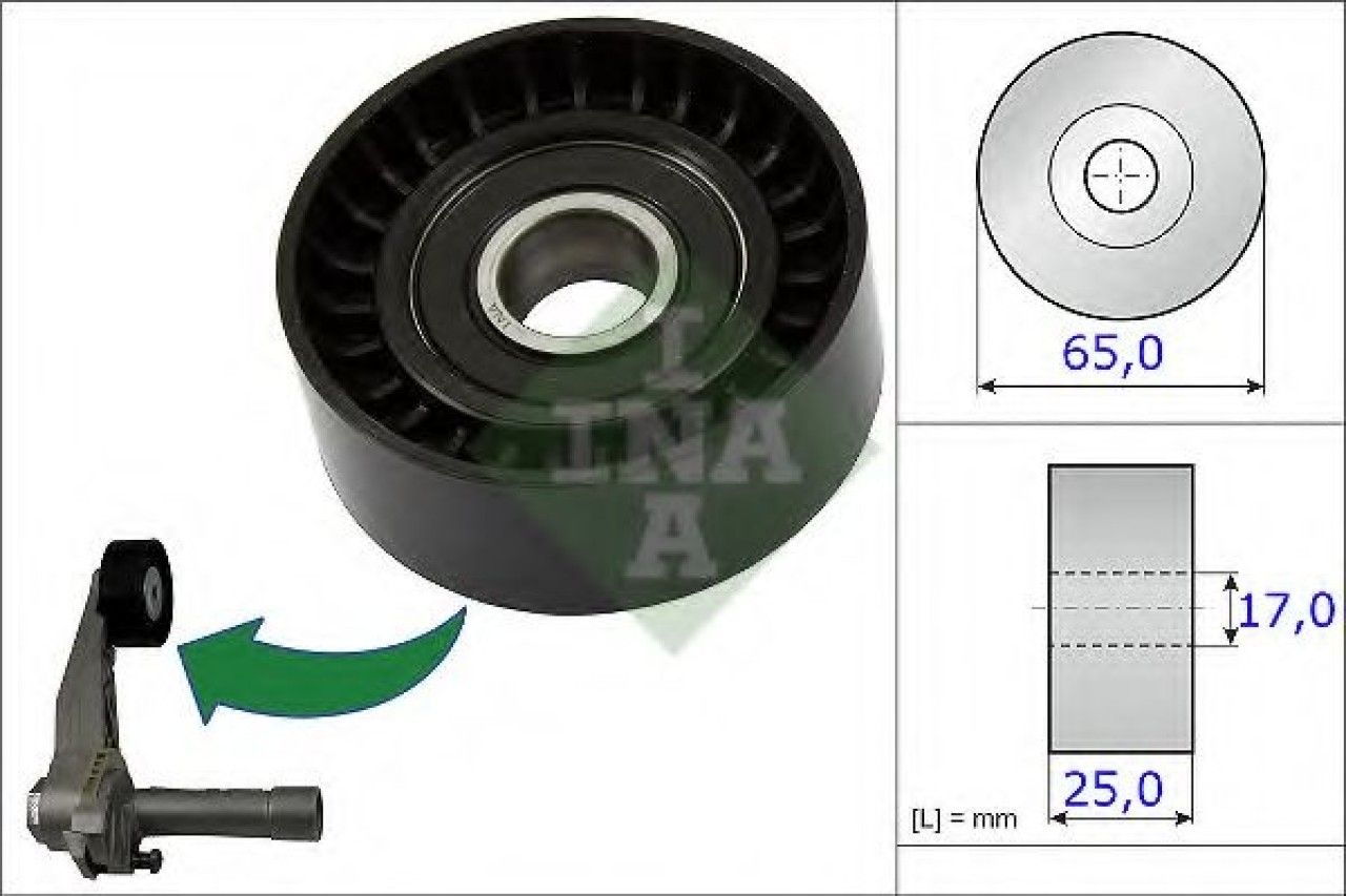 Rola intinzator,curea transmisie PEUGEOT 207 CC (WD) (2007 - 2016) INA 531 0866 10 piesa NOUA