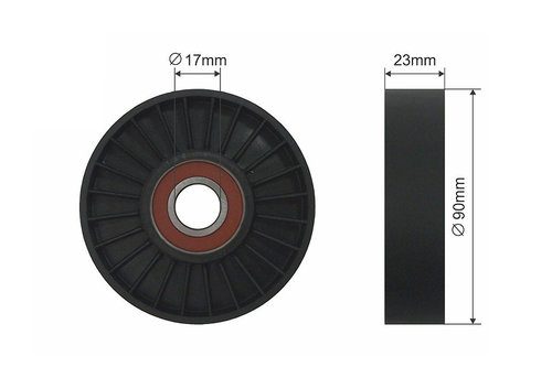 ROLA INTINZATOR CUREA TRANSMISIE, SAAB 9-3, 9-5 2.0/2.3/2.3ALK 09.97-12.09