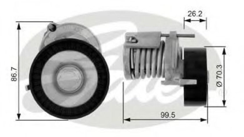 Rola intinzator,curea transmisie VW POLO (6R, 6C) (2009 - 2016) GATES T38214 piesa NOUA