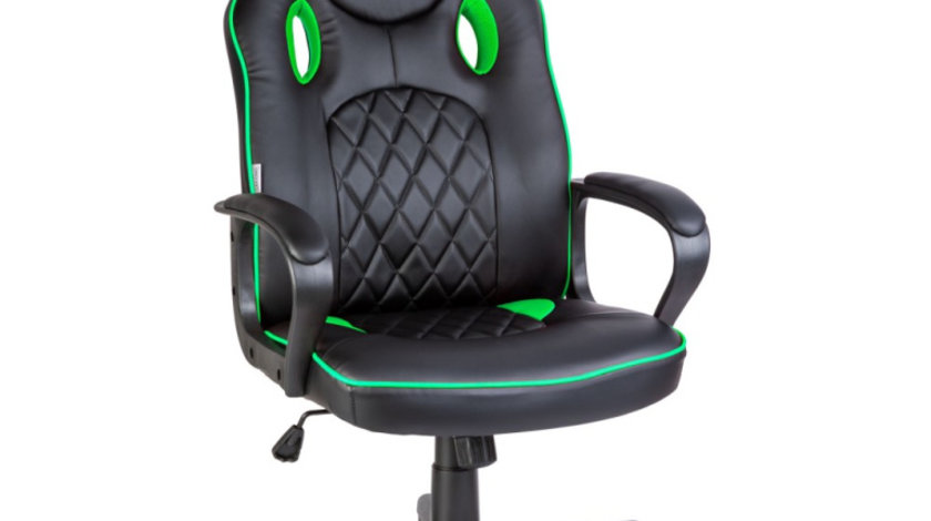 Scaun gamer cu cotieră - negru / verde - 71 x 53 cm / 53 x 47 cm BMD1116GR