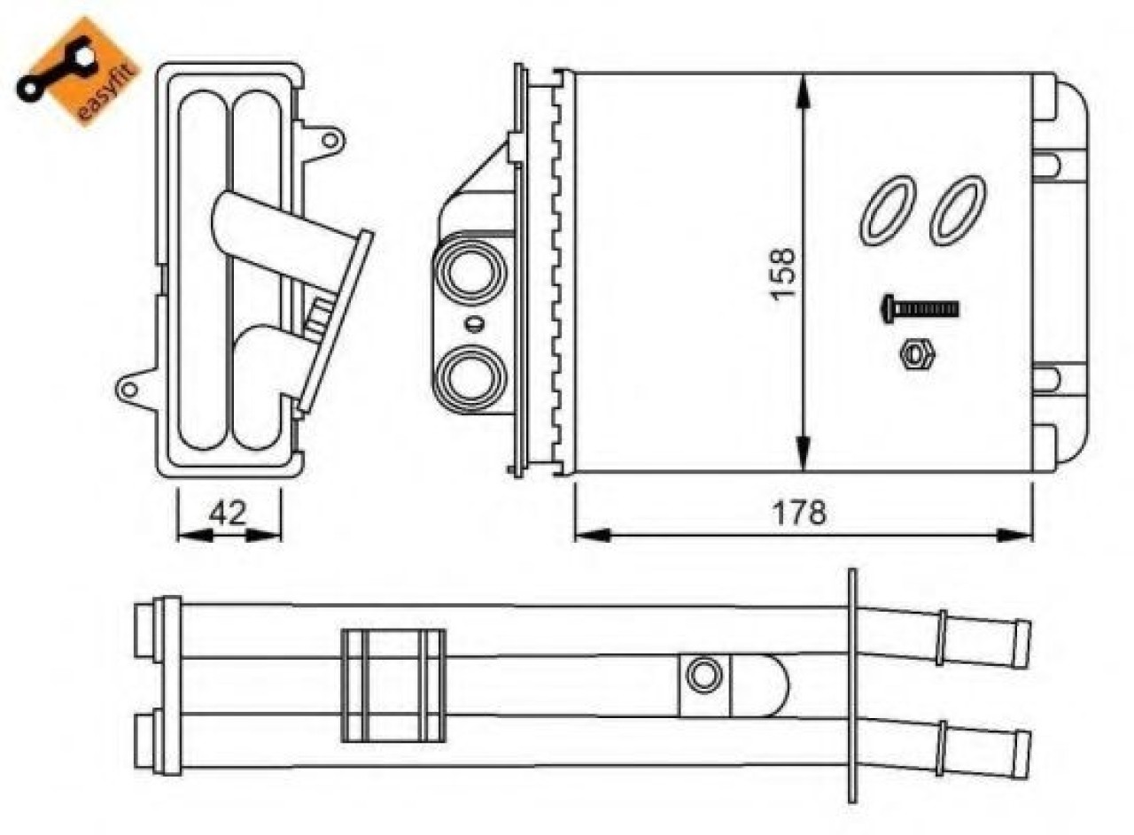 Schimbator caldura, incalzire habitaclu FIAT PANDA (169) (2003 - 2016) NRF 53641 piesa NOUA