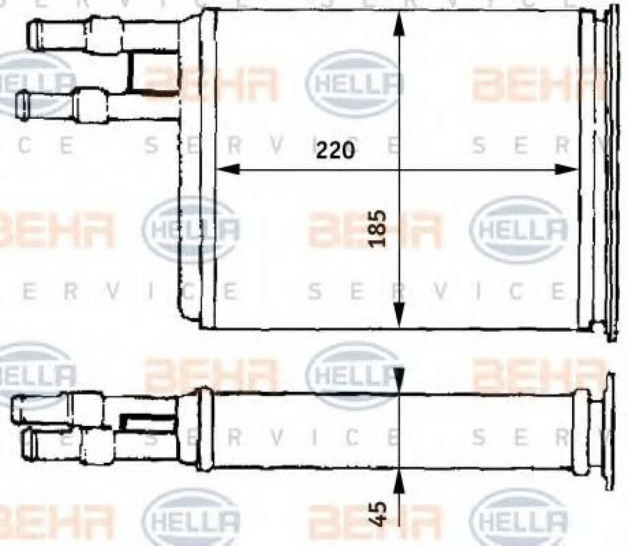 Schimbator caldura, incalzire habitaclu FIAT DUCATO caroserie (230L) (1994 - 2002) HELLA 8FH 351 313-171 piesa NOUA