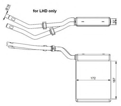 Schimbator caldura, incalzire habitaclu VOLVO V50 (MW) (2004 - 2016) NRF 54303 piesa NOUA