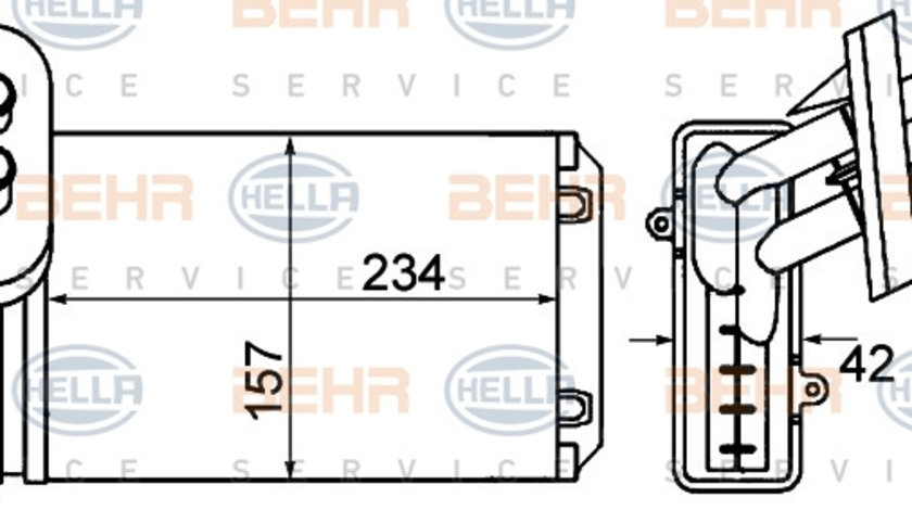 Schimbator caldura, incalzire habitaclu (8FH351001611 HELLA) AUDI,SEAT,SKODA,VW