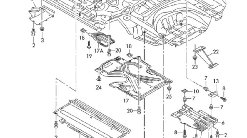 Scut inferior locas roata rezerva Audi A4 B8 2.0 TDI CAG Sedan 2009 OEM 8K0825219