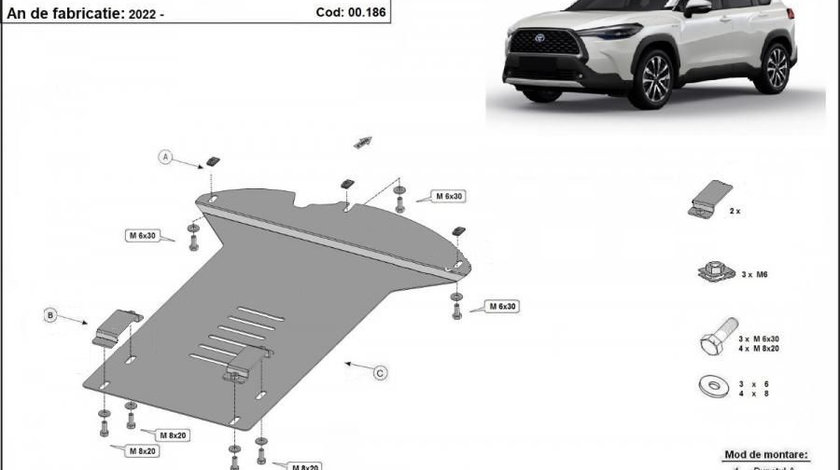 Scut metalic antifurt catalizator Toyota Corolla Cross 2022-prezent