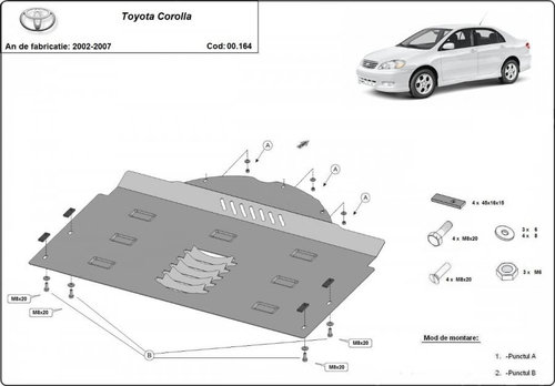 Scut metalic antifurt catalizator Toyota Corolla 2002-2007