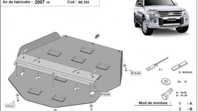 Scut metalic cutie de viteze Mitsubishi Pajero 4 (V80,V90) 2007-prezent