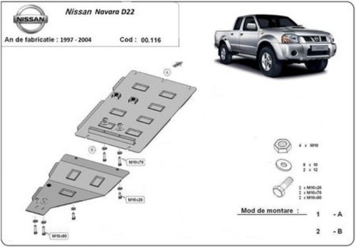 Scut metalic cutie de viteze Nissan Navara D22 1997-2004