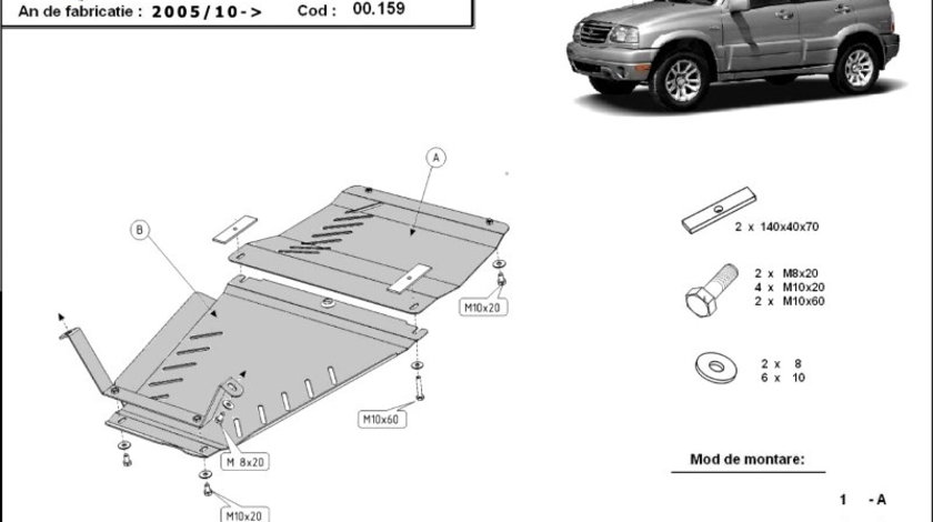 Scut metalic cutie de viteze si diferential Suzuki Grand Vitara 2005-2015