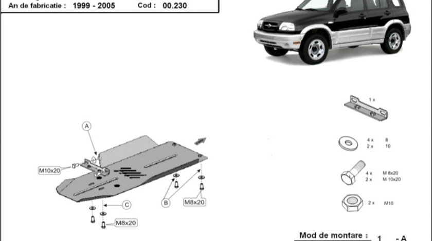 Scut metalic cutie de viteze Suzuki Grand Vitara 1998-2005