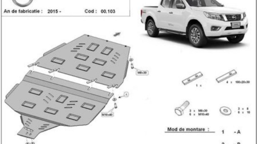 Scut metalic diferential si cutie de viteze Nissan Navara NP300 2015-prezent