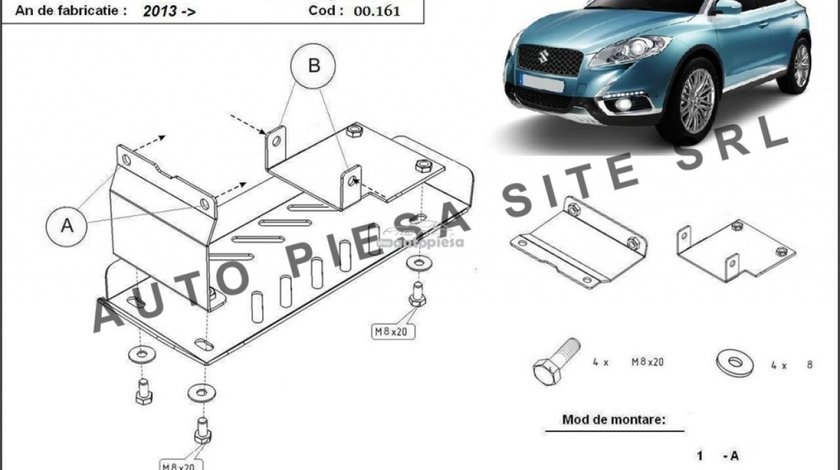 Scut metalic diferential spate Suzuki SX4 S-Cross 4X4 fabricat incepand cu 2013 APS-00,161 piesa NOUA