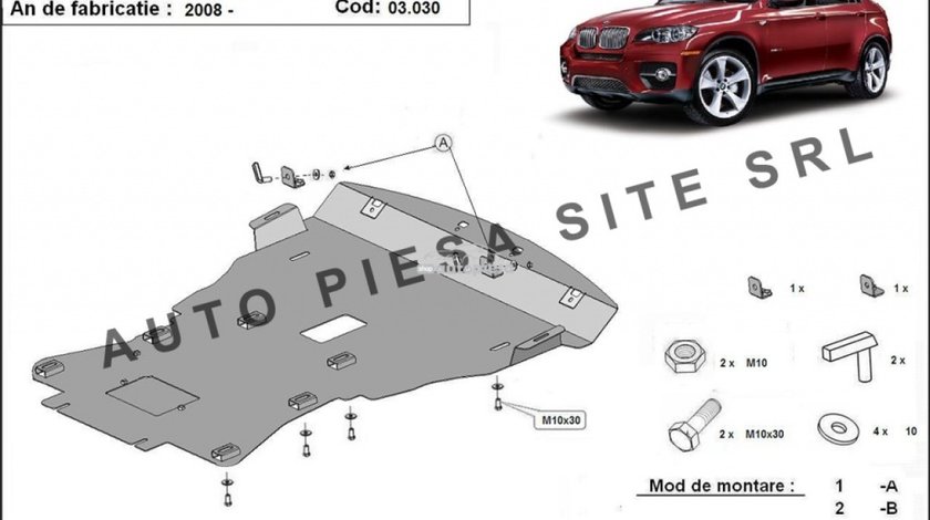 Scut metalic motor BMW X6 E71 / E72 fabricat incepand cu 2008 APS-03,030 piesa NOUA