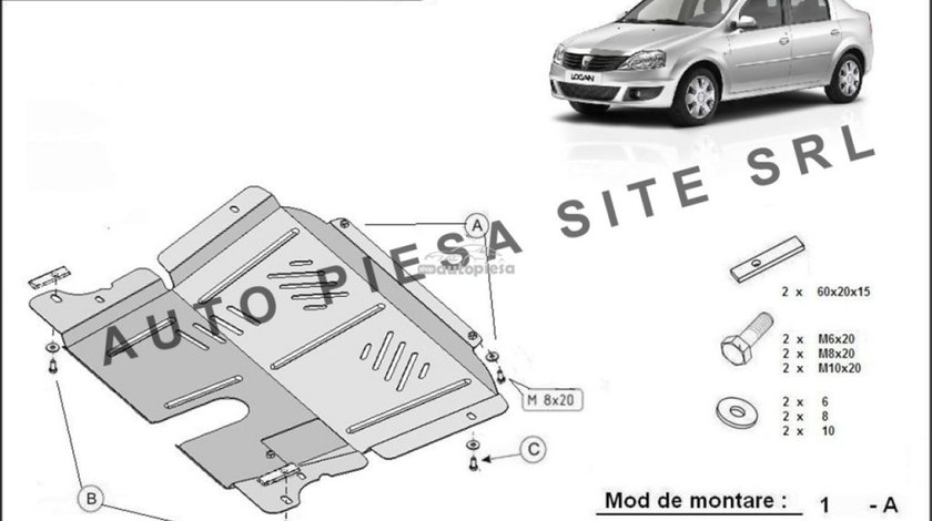 Scut metalic motor Dacia Logan 1 I / Logan MCV fabricata incepand cu 2005 APS-06,040 piesa NOUA