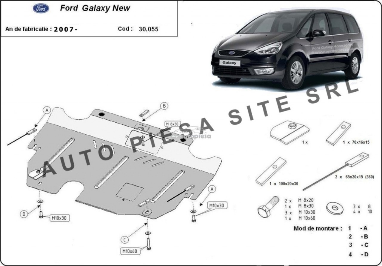 Scut metalic motor Ford Galaxy 2 II fabricat incepand cu 2007 APS-30,055 piesa NOUA