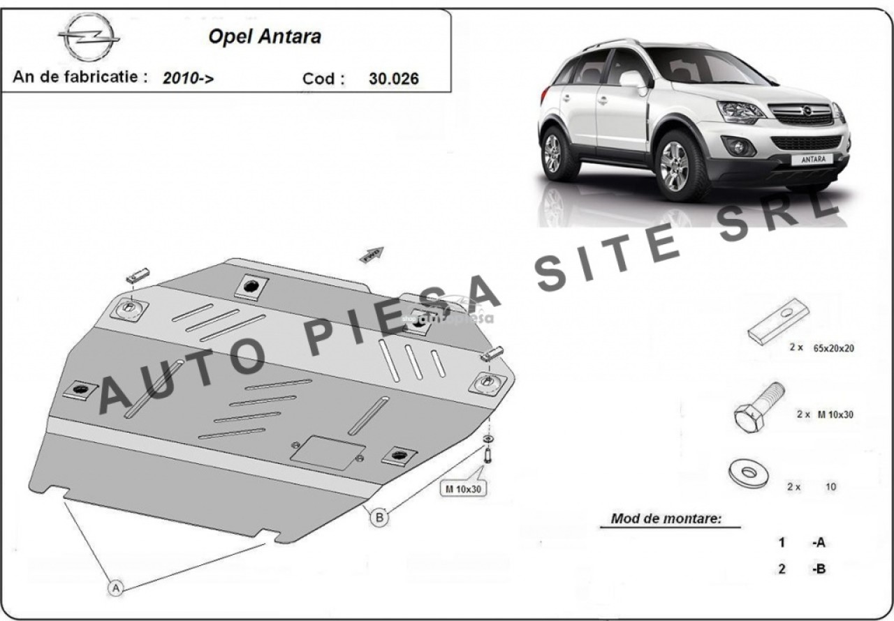 Scut metalic motor Opel Antara fabricat incepand cu 2010 APS-30,026 piesa NOUA