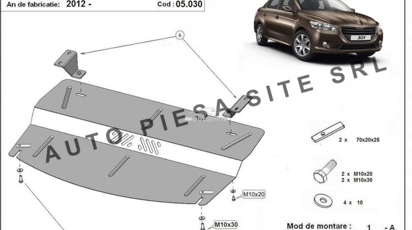 Scut metalic motor Peugeot 301 fabricat incepand cu 2012 APS-05,030 piesa NOUA