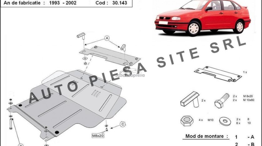 Scut metalic motor Seat Cordoba (6K1, 6K2, 6K5) fabricat in perioada 1993 - 2001 APS-30,143 piesa NOUA