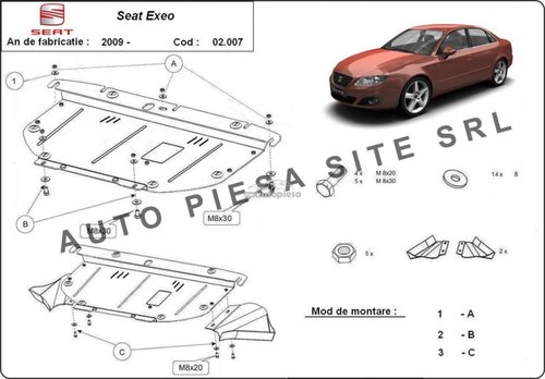 Scut metalic motor Seat Exeo fabricat incepand cu 2009 APS-02,007 piesa NOUA