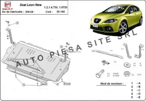 Scut metalic motor Seat Leon (1P1) 1.2 / 1.4 / 1.6 tdi fabricat incepand cu 2010 APS-30,140 piesa NO...