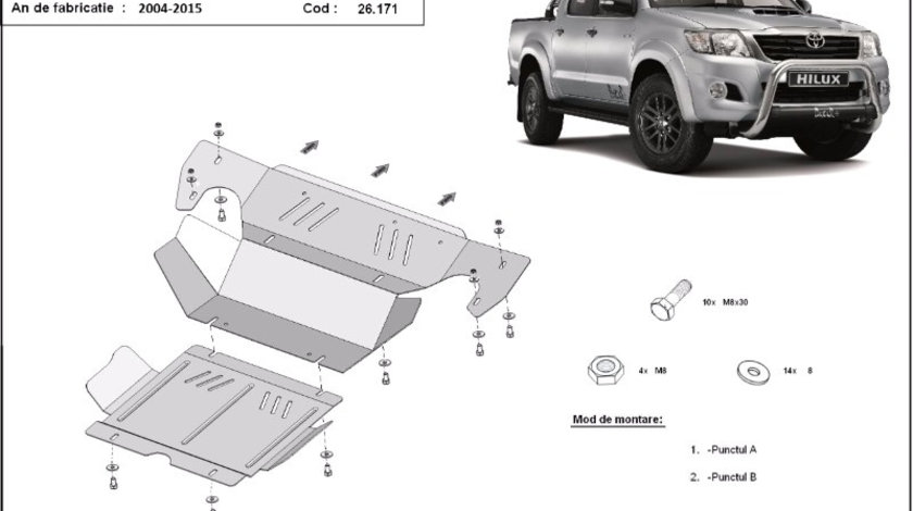 Scut metalic motor si radiator Toyota Hilux 2005-2015