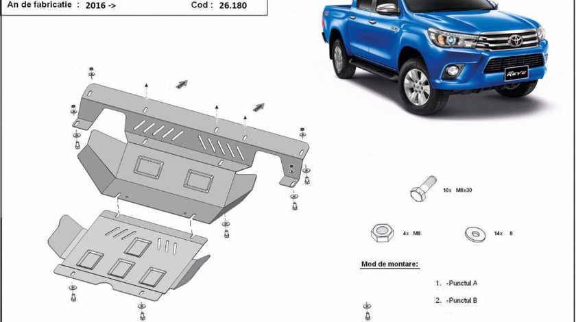 Scut metalic motor si radiator Toyota Hilux Revo 2016-2021