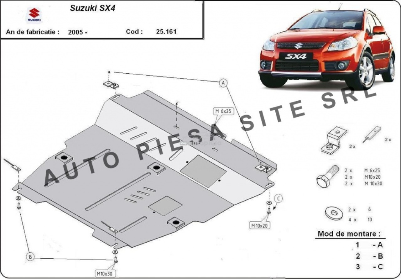 Scut metalic motor Suzuki SX4 fabricat incepand cu 2006 APS-25,161 piesa NOUA