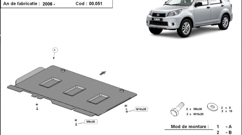 Scut metalic pentru cutia de viteze Daihatsu Terios 2006 - 2016