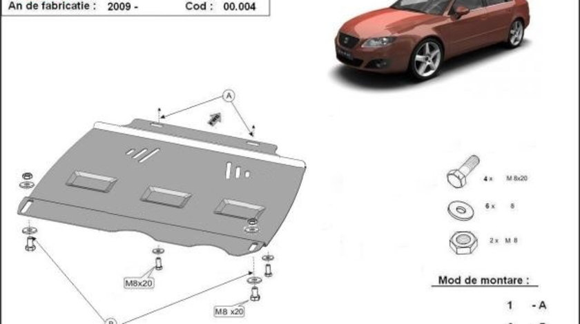 Scut metalic pentru cutia de viteze manuala Seat Exeo 2008-2013