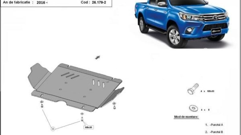 Scut motor aluminiu 6mm Toyota Hilux Revo 2016-2021