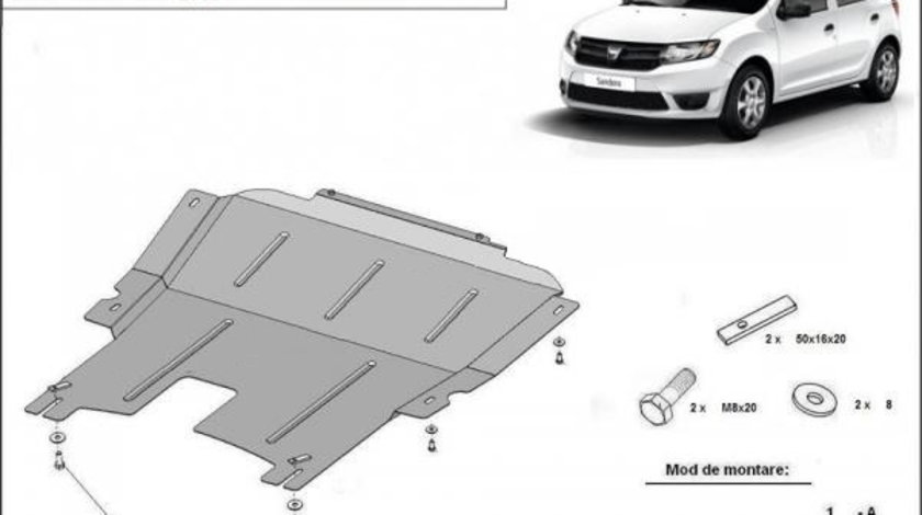 Scut motor aluminiu Dacia Sandero II 2013-2020